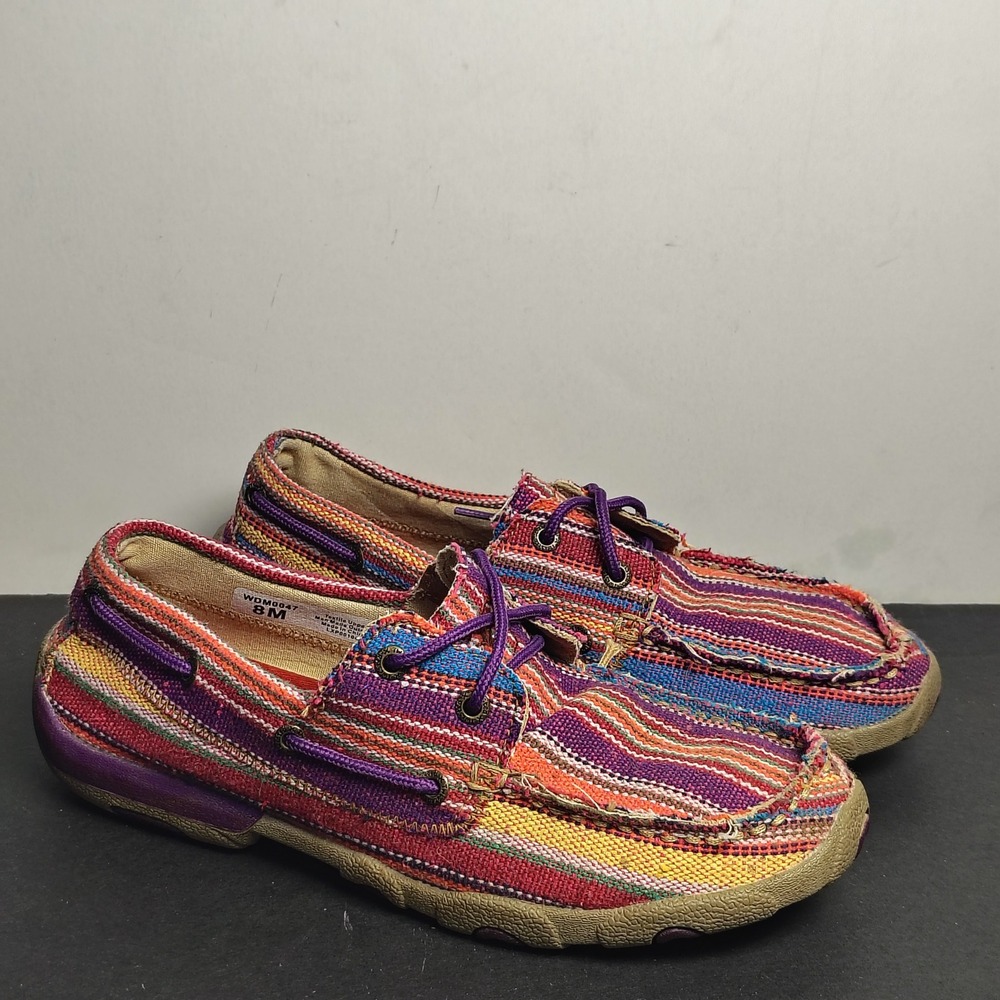 Twisted X Women Driving Moc 8M Multi Color Textile Serape WDM0047 Boat Shoe